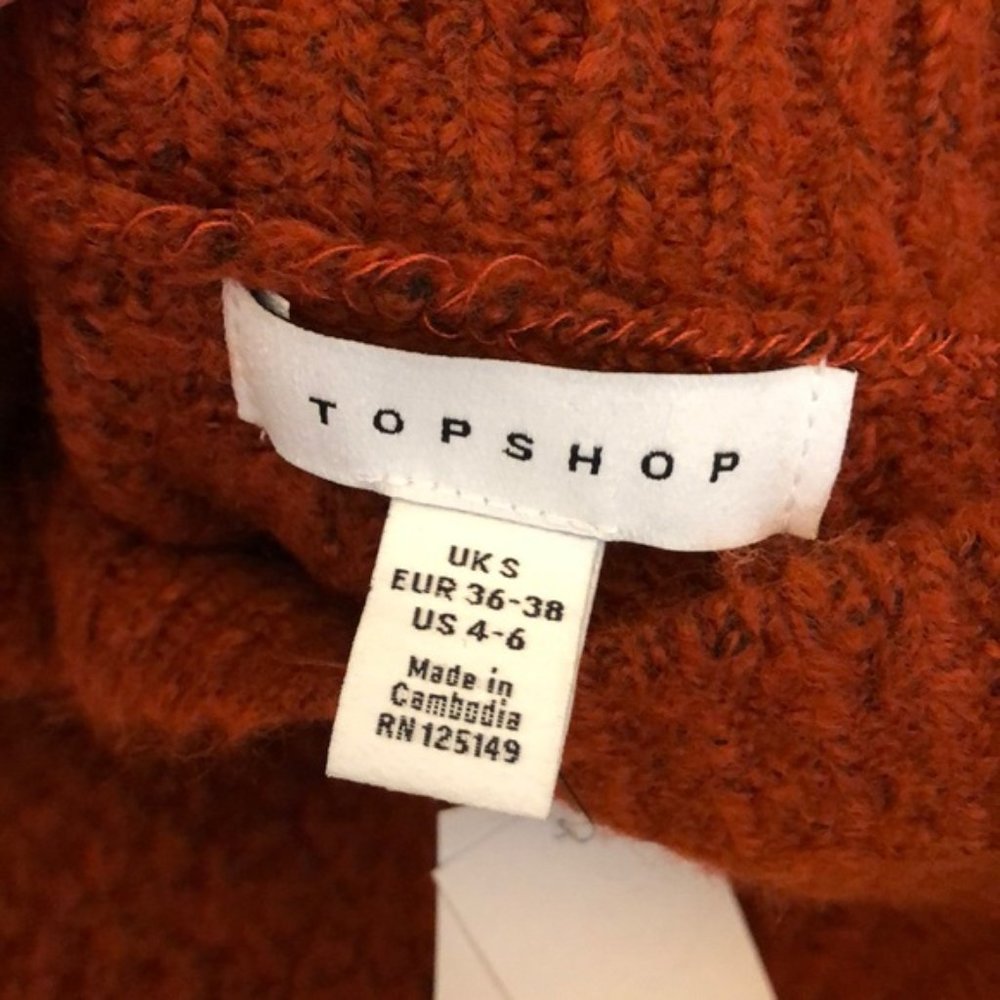 TOPSHOP zip Detail Waffle Knit Sweater - Picture 10 of 11